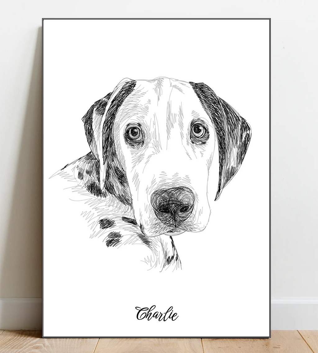 Pet Portrait Memorial, Dog Sketch, Pet Loss Gift - Digital – FestalArt